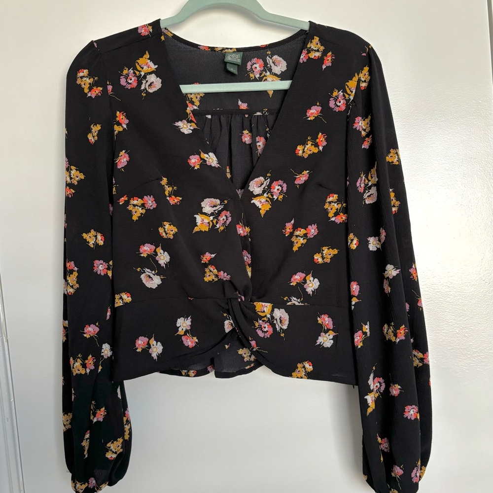 Cropped Floral Blouse